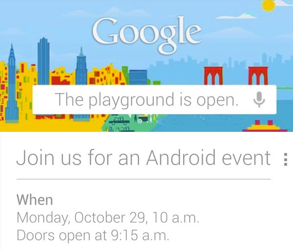 Google 29 October 2012 Event