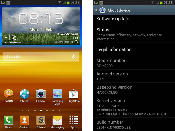 Samsung Galaxy Note - Android 4.1.2