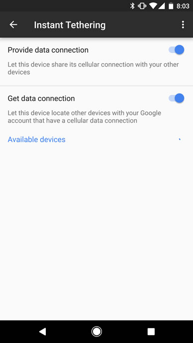 google play services instant tethering feature