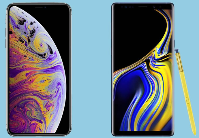 Samsung Galaxy Note9 and Apple iPhone XS Max