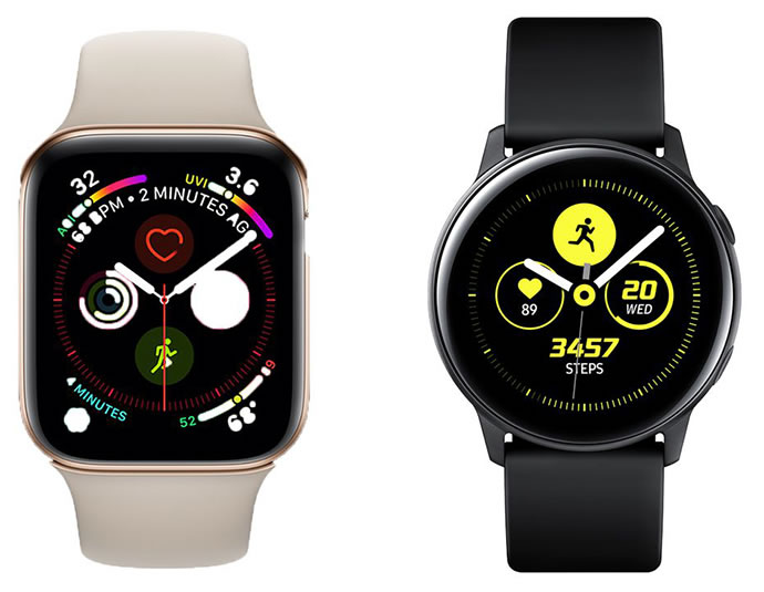 Apple Watch Series 4 and Samsung Galaxy Watch