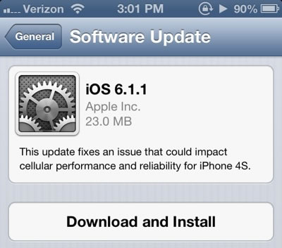 iOS 6.1.1 Update
