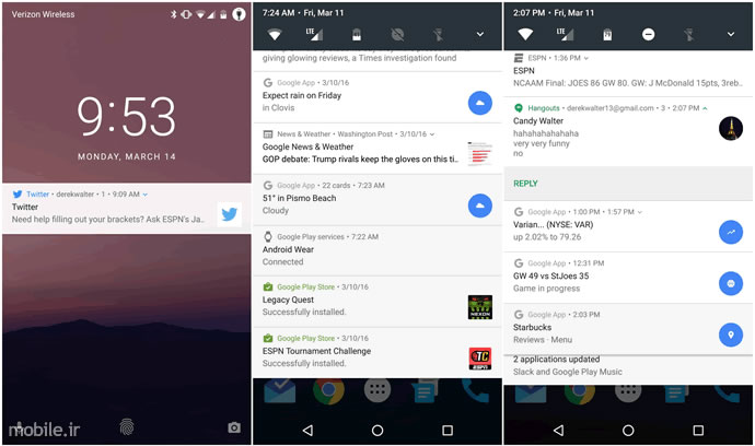 Android N Notification Shade Quick Settings Panel