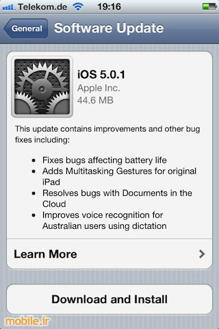 Apple iOS 5.0.1 Update
