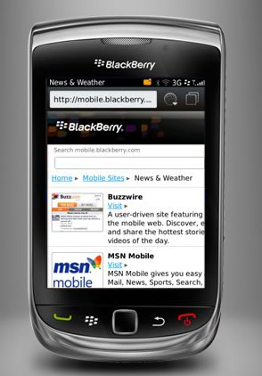 BlackBerry Torch 9800 Browsing