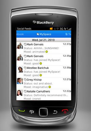 BlackBerry Torch 9800 Social