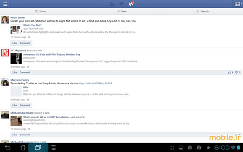 Facebook for Android Tablets