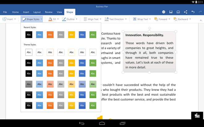 Microsoft Office for iOS and Android