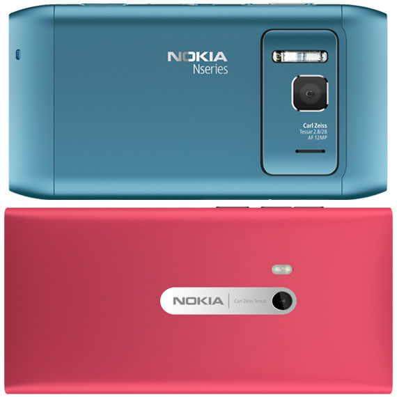 Nokia N9 and Nokia N8 Backs