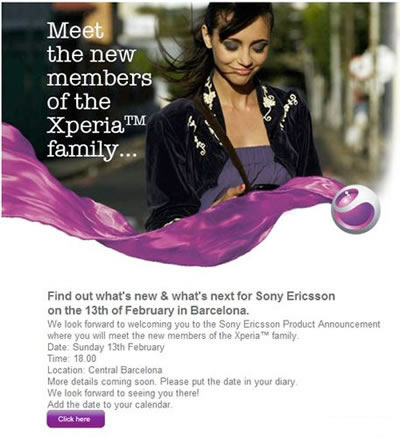 Sony Ericsson Invitation MWC 2011