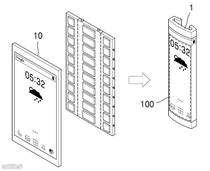 samsung stretchable phone tablet watch patent application