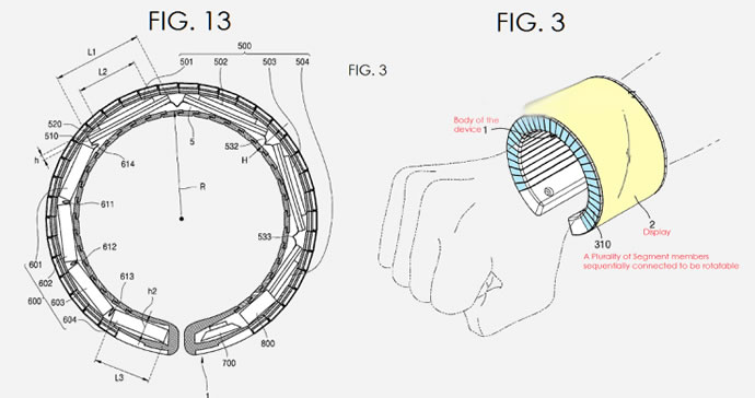 samsung smartwatch strap and flexible display patent applications