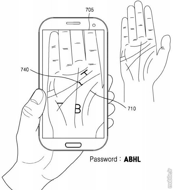 Samsung Palm Scanning Remembering Forgotten Passwords Patent Application