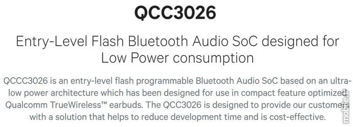 Qualcomm QCC3026 Entry Level Bluetooth SoC