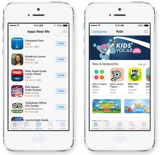 iOS 7 App Store - اپ استور در آی او اس 7