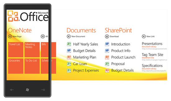 Windows Phone 7 Office Screen